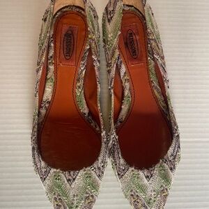 Missoni Chevron Pointed Toe Flats – Size 38.5 (US 8) – Rare SS14 – With Box